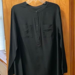 Tunic Black Silk Talbots 14W Womens XL